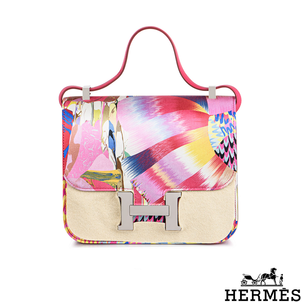 Hermès Limited Edition Constance 24cm Marble Silk PHW